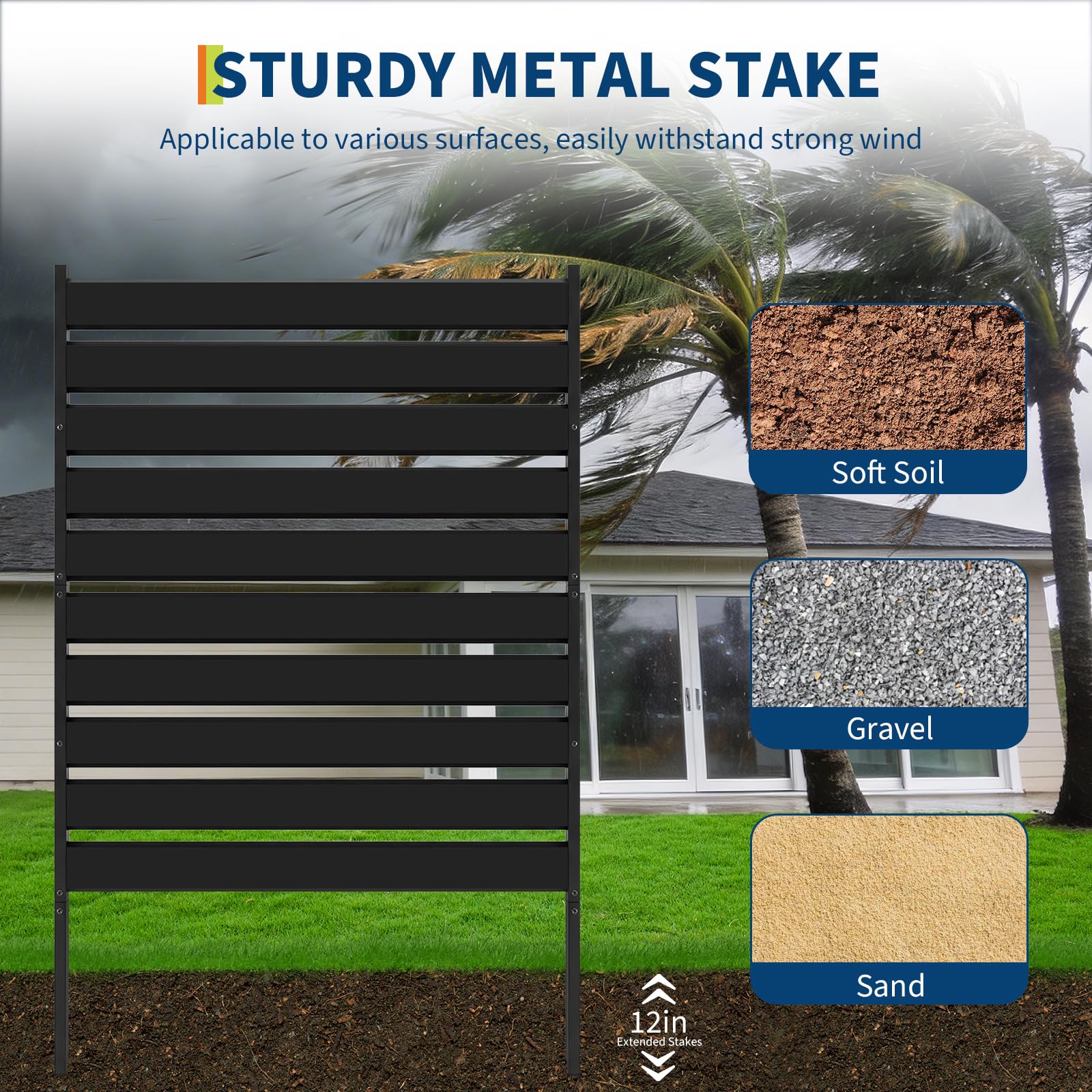 2 Panels Air Conditioner Fence, 38" w x 42" h Outdoor Privacy Screen, No Dig Metal Pool Equipment Enclosure, Trash Can Enclosures, Privacy Fence Panels for Garden, Patio, a/c Units - Image 5