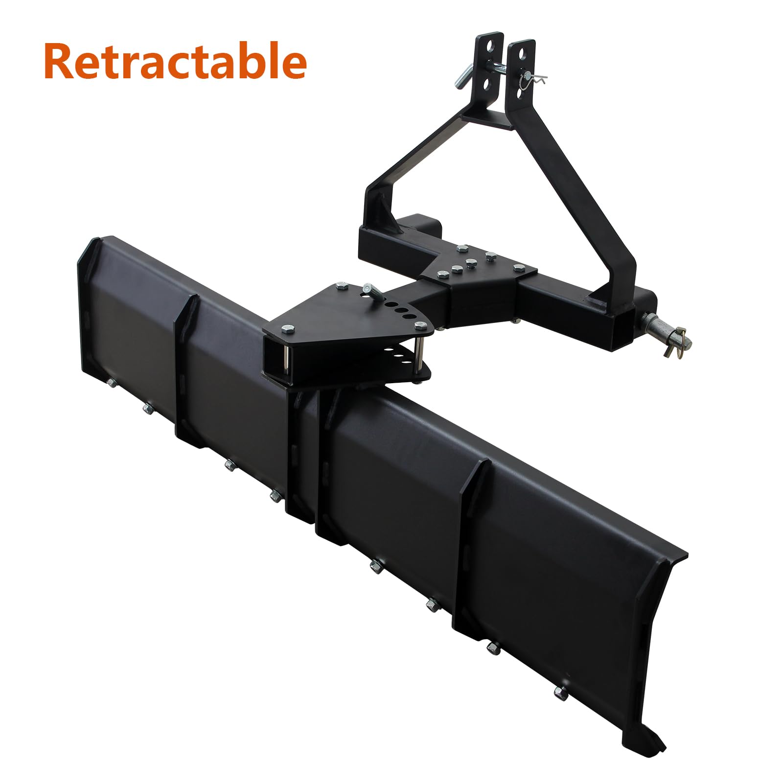 3 Point Rear Grading Blade for CAT_0 & CAT_1 Tractor, 52 in Width Heavy Duty Steel Scraper for Grading Driveways, Arenas, Top Soil, Gravel and More - Image 3