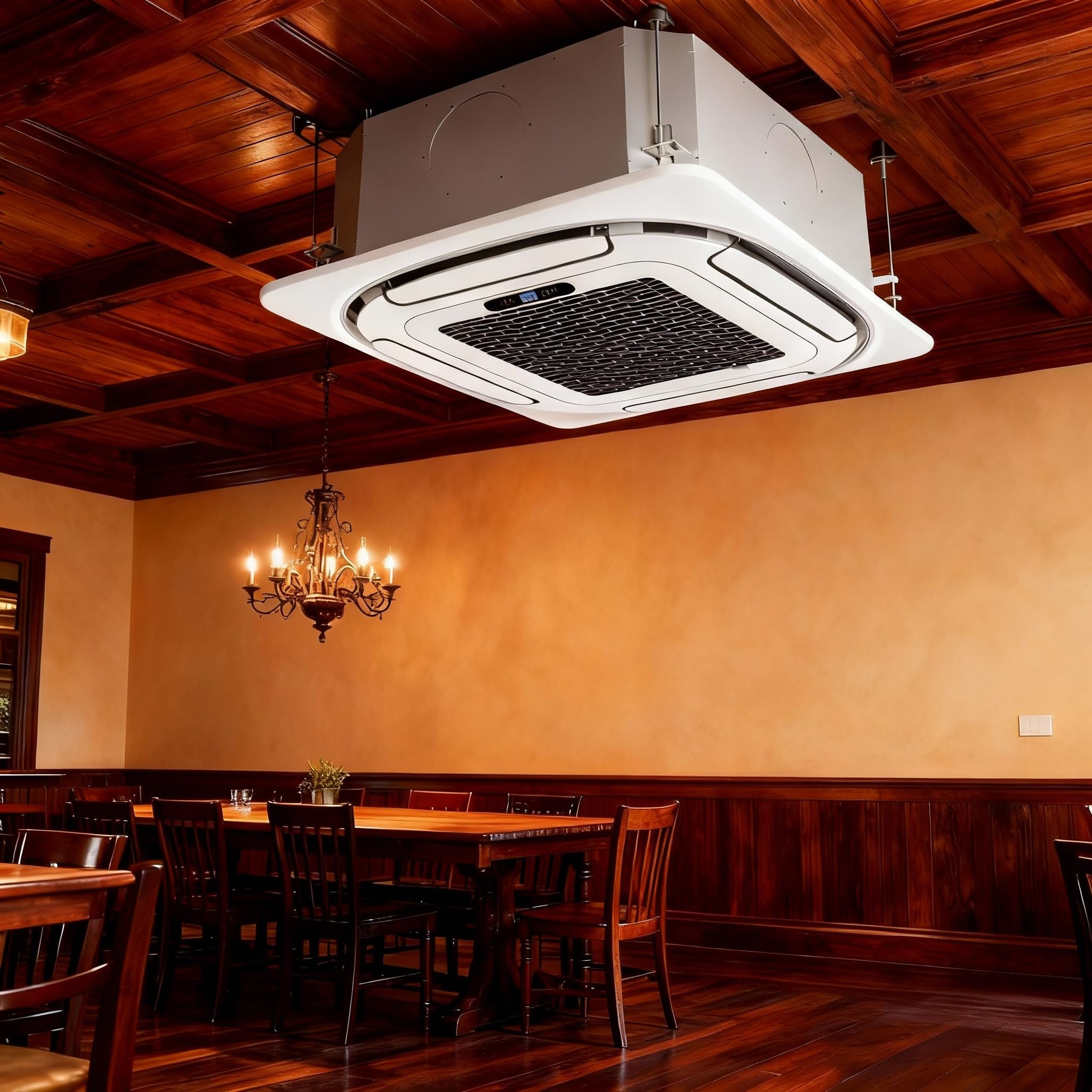 Garvee 12000 BTU Ceiling Cassette Mini Split AC, 8-way 360° Airflow, Remote Controller, Ductless Cooling&Heating Ceiling Air Conditioner, 208/230V, 25ft Kit - Image 4