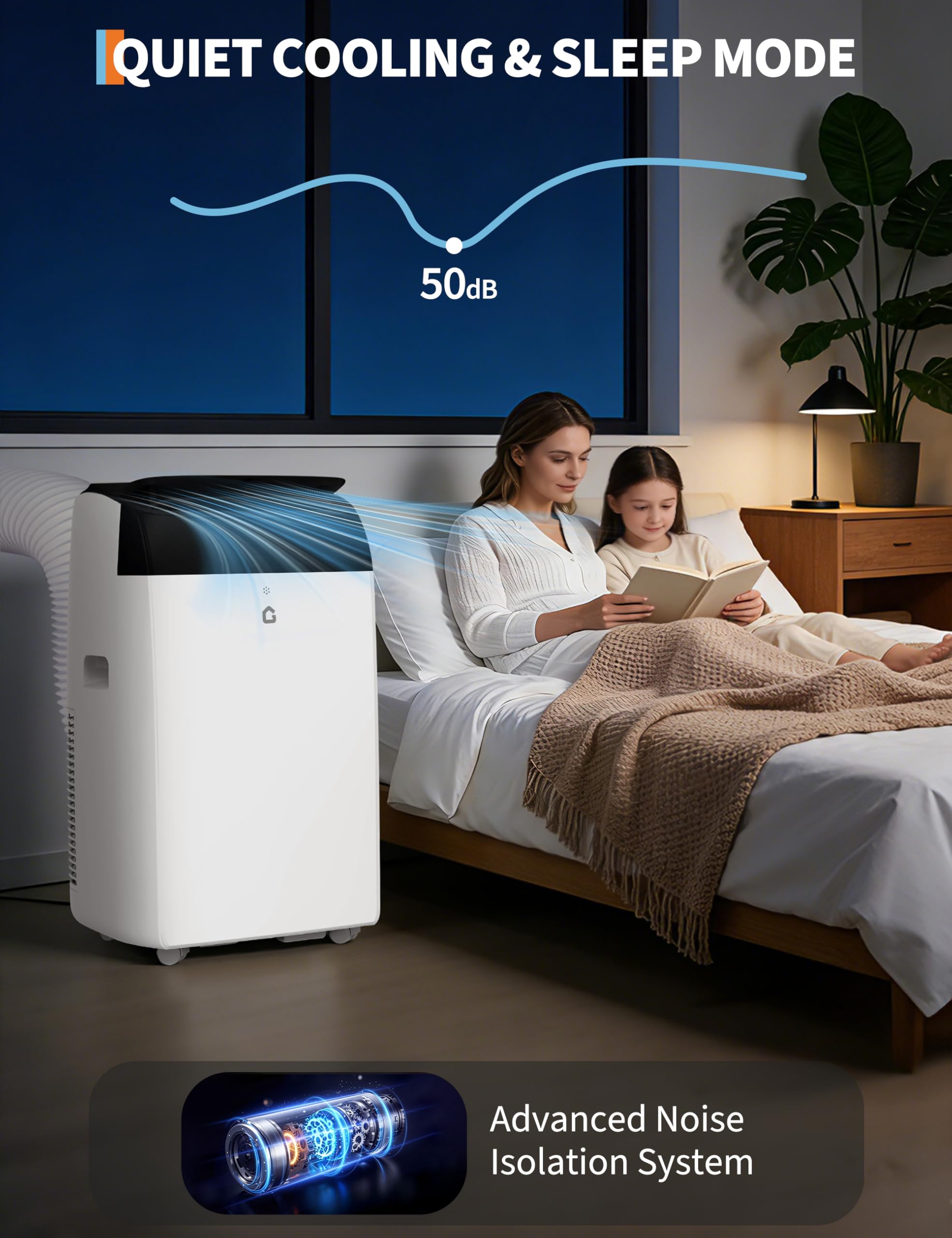 Garvee 14000 BTU Portable Air Conditioner with Follow Me Function, 3-in-1 AC Includes Remote & Full Window Kit, Cools Areas Up to 750 Sq. Ft, 115V - Image 5