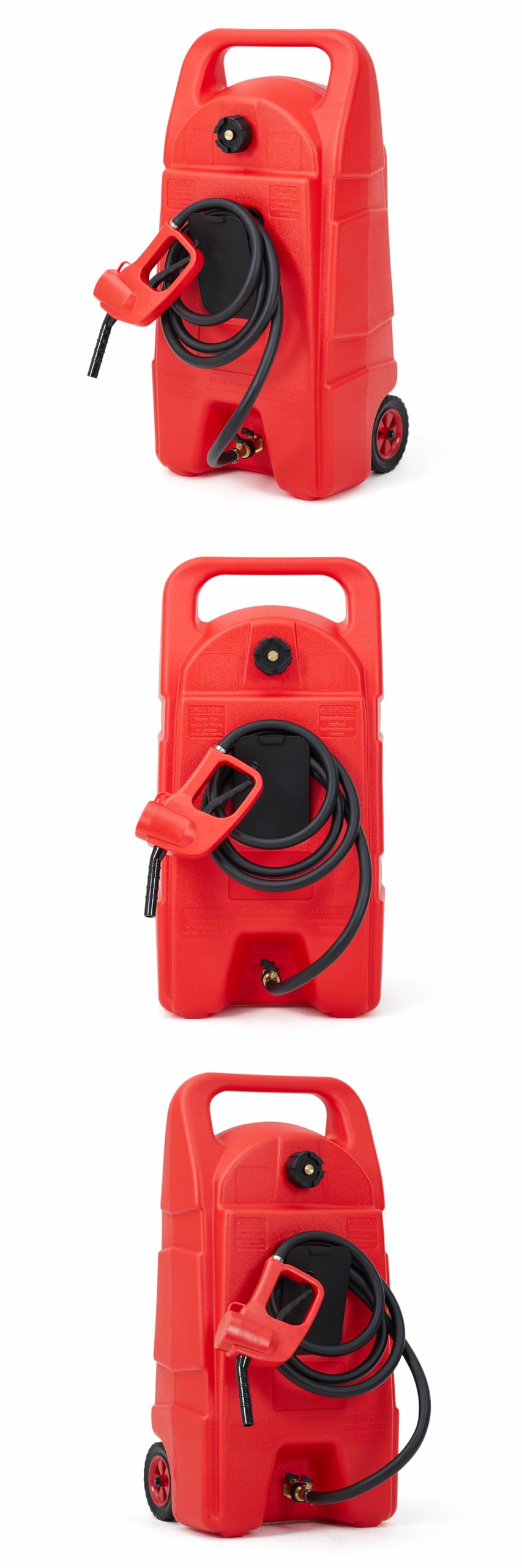 Garvee 15 Gallon Gas Can, Fuel Tank Container with LE Fluid Transfer Manual 10 FT Siphon Pump, Portable Diesel Gas Storage Caddy w/Wheels for Car, ATV, Weeder, Boat, Tractor, Snow Blower,Generator - Image 7