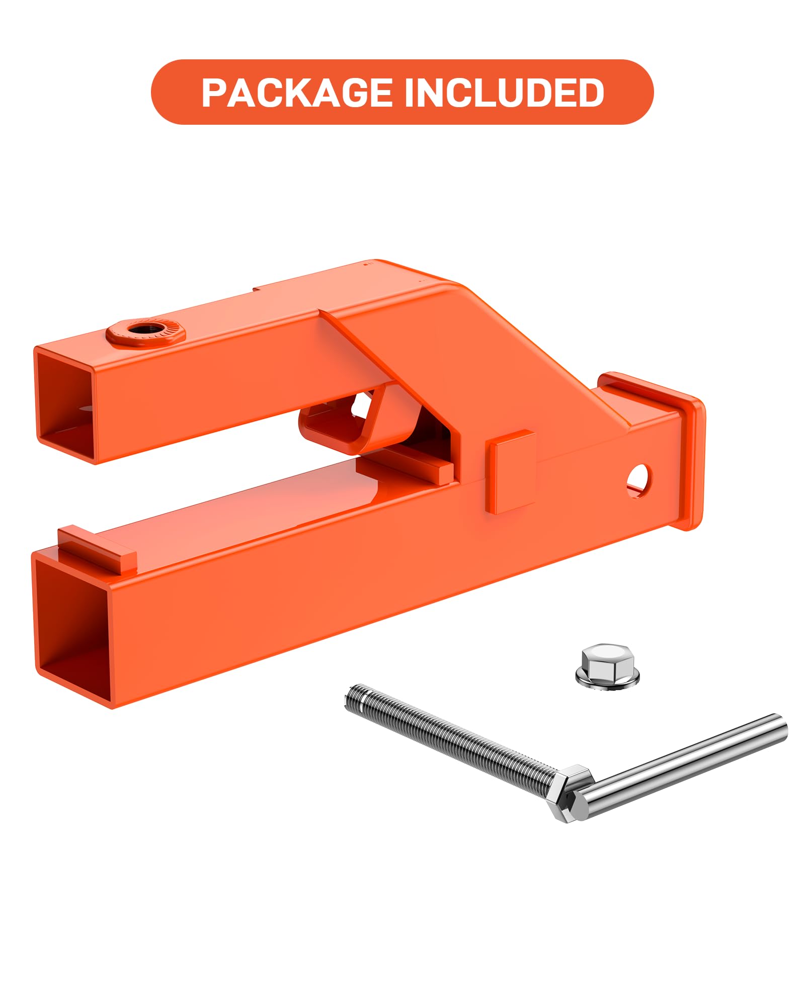 Garvee 2 in Clamp on Trailer Hitch Receiver for Tractor Bucket Ball Mount Adapter Compatible with Deere Bobcat, Orange - Image 3