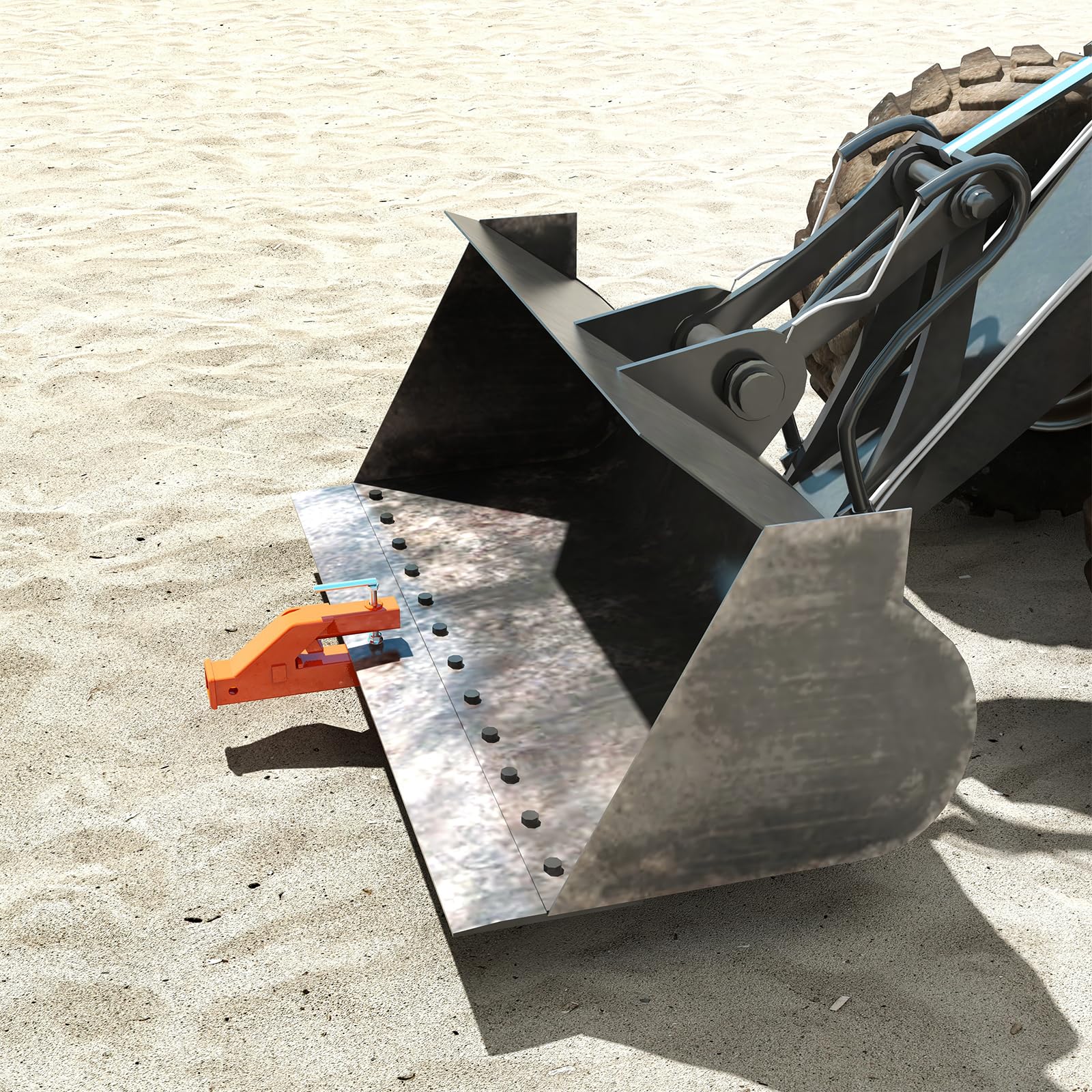 Garvee 2 in Clamp on Trailer Hitch Receiver for Tractor Bucket Ball Mount Adapter Compatible with Deere Bobcat, Orange - Image 8