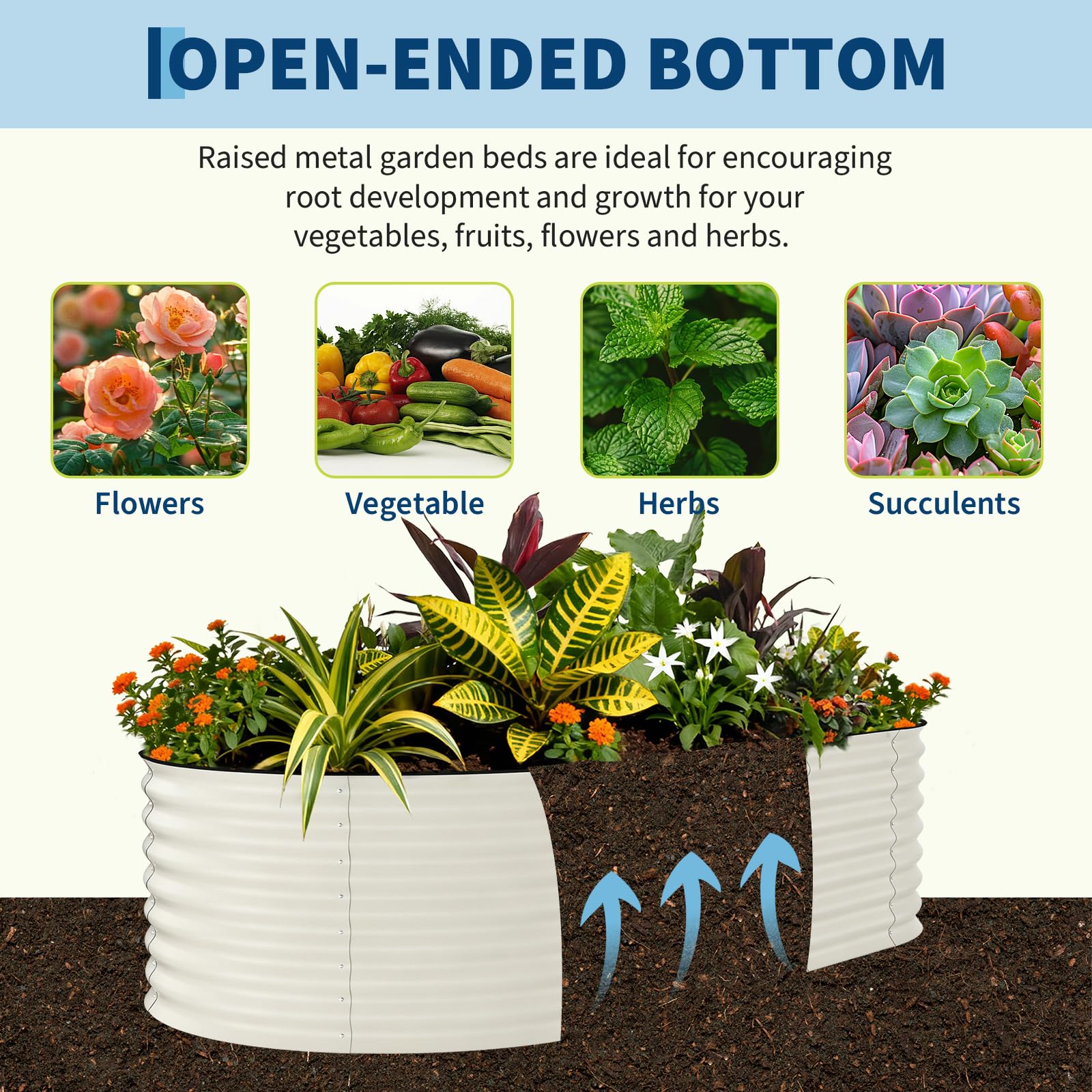 Garvee 2 Pack Galvanized Raised Garden Beds - 8x4x2ft Planter Box for Vegetables, Flowers, Rust-Resistant Garden Box, Easy Assembly Raised Beds, Durable Planters for Outdoor Plants, Beige - Image 5