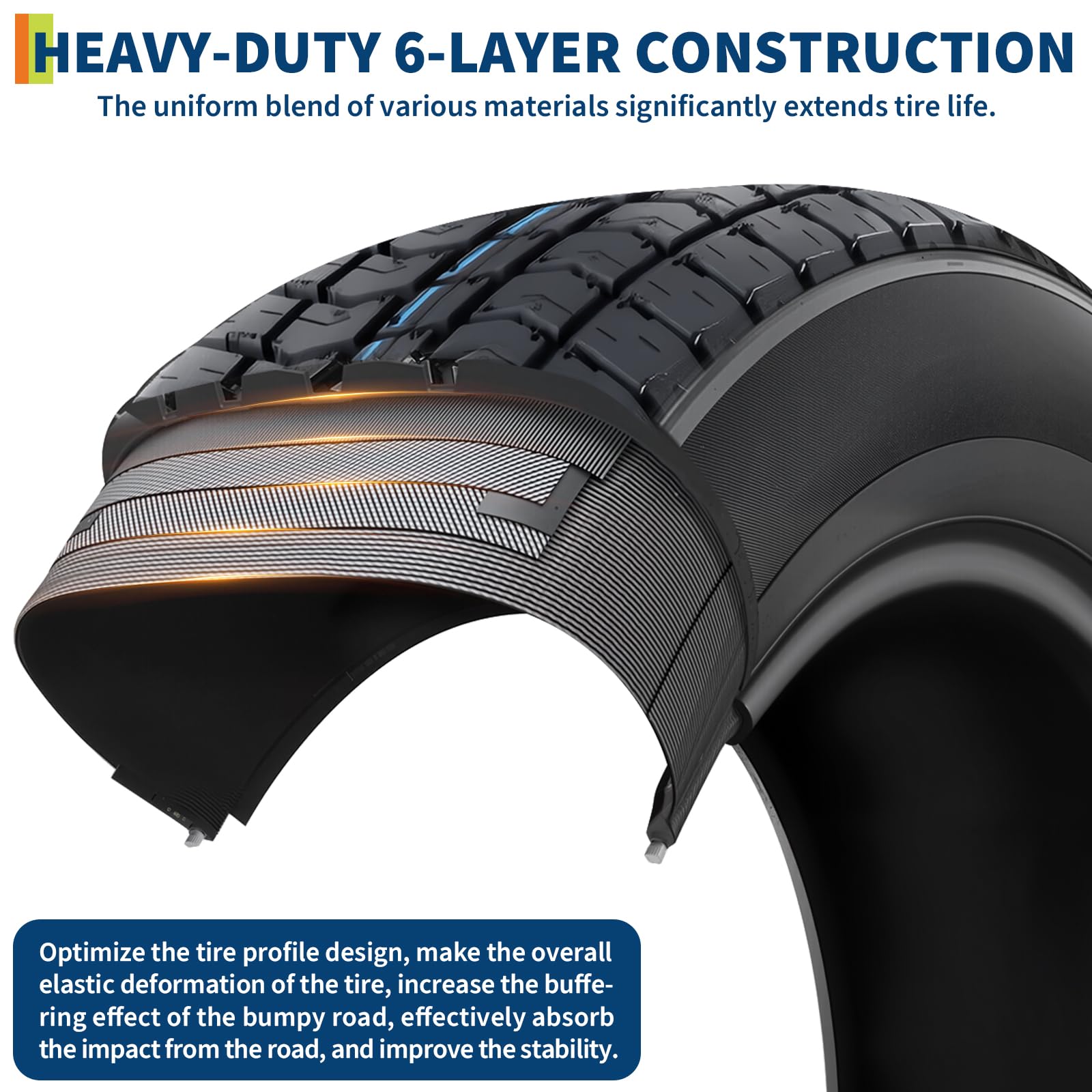 Garvee 2-Pack ST175/80D13 Trailer Tires with Rims, 5 Lug on 4.5" Bolt Pattern, 6PR Load Range C, Black 13" Spoke Wheel, Heavy Duty 175 80 13 Trailer Tires Rims for Utility, Boat, Camper, Cargo Trailer - Image 7