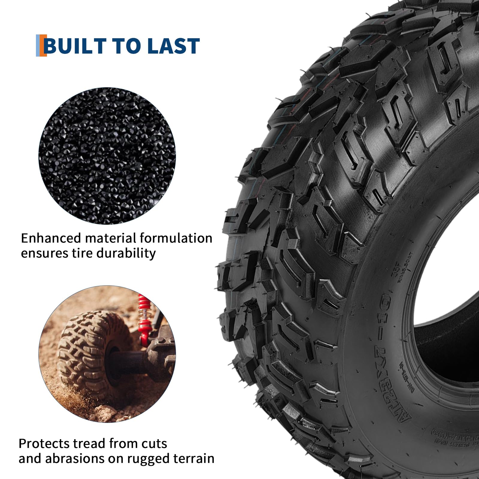 Garvee 23x7-10 ATV Tires 6-Ply All-Terrain Tubeless Tires for Daily Work, Hunting & Recreational Riding on ATV, UTV, Quad and 4 Wheeler - Image 3