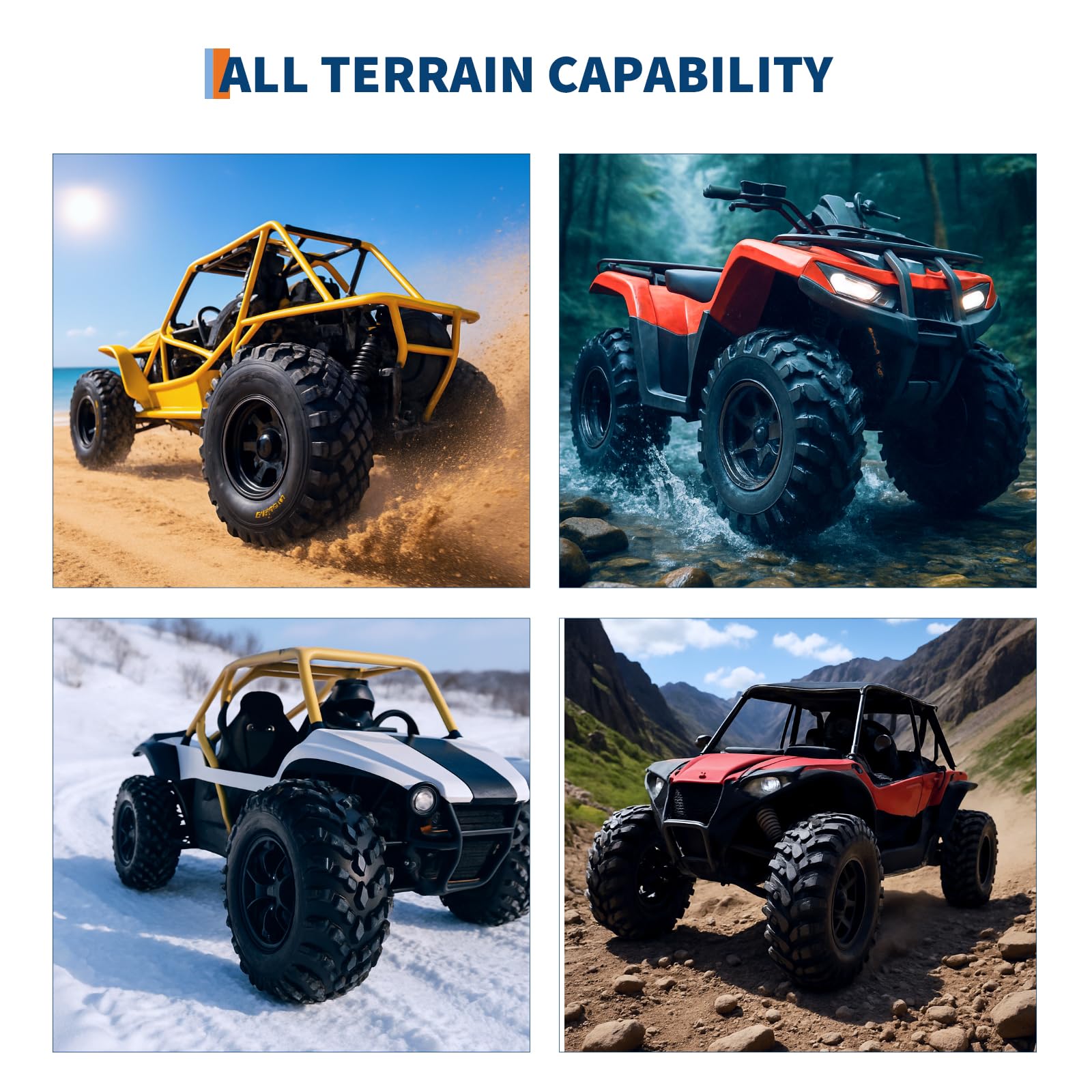 Garvee Set of 4 All-Terrain ATV/UTV Tires 29x9-14 Front & 29x11-14 Rear, 6PR ATV Tire for Trail Riding, Mud, Sand, Farm & Outdoor Work,DAV110 - Image 6