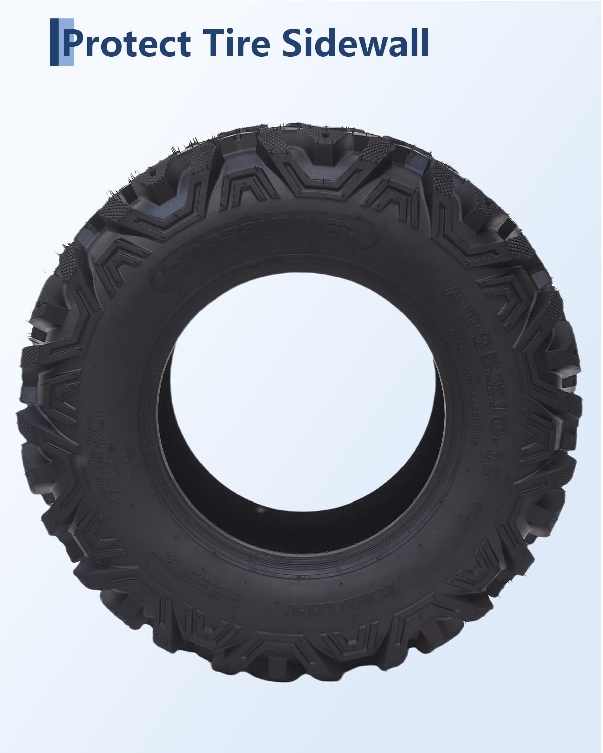 Garvee 25x10-12 ATV Tire - All-Terrain Tire, Off-Road Tire, Mud/Trail Tire, Tubeless, Set of 2 - Image 8