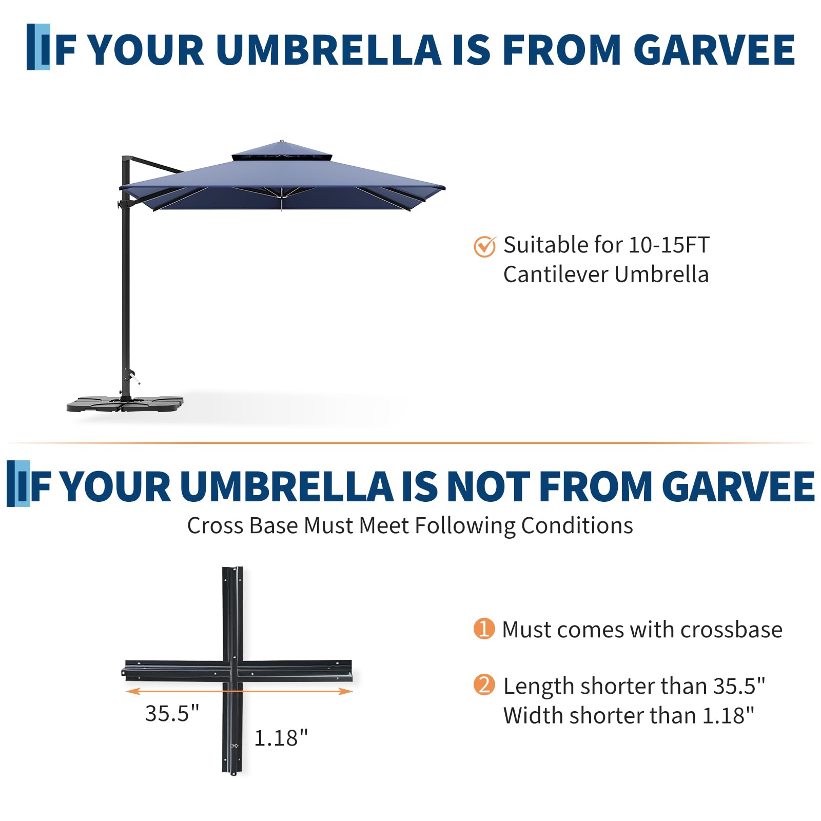 Garvee 4Pcs Patio Umbrella Base 220LB Capacity Heavy Weight Stand Umbrella Stand for 10-15FT Umbrellas, Water/Sand Filled, Clip-Locked Assembly, Umbrellas Holder for Outdoor Deck Poolside, Black - Image 3