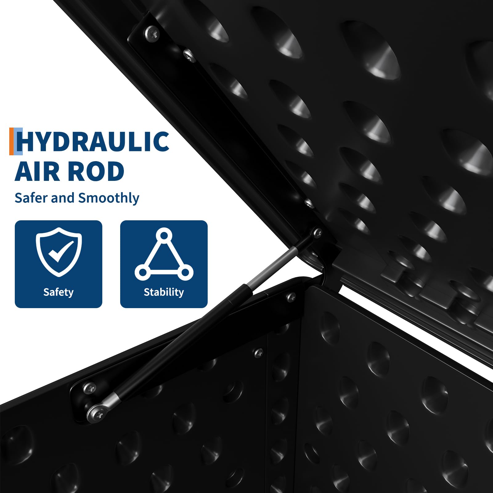 Garvee 80 gal Outdoor Storage Box, Large Waterproof Resin Deck Box Indoor Outdoor Use, Lockable UV Resistant Storage Bin for Patio, Garden, Cushions, Tools, Equipment, Black - Image 3