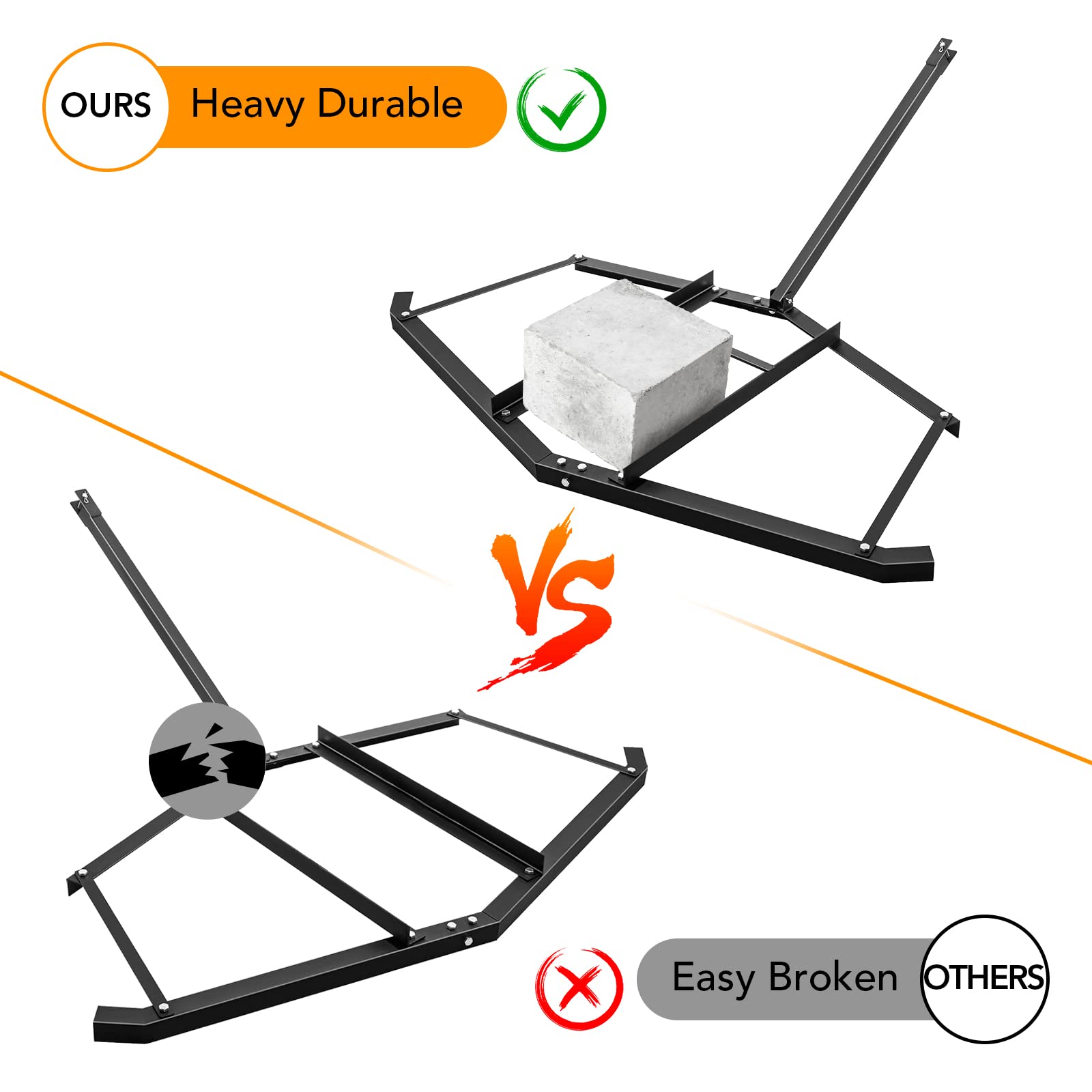 Garvee 84 in Driveway Drag Grader Harrow with 2 Adjustable Bars for Landscape Leveling or Farm Garden Field - Image 4