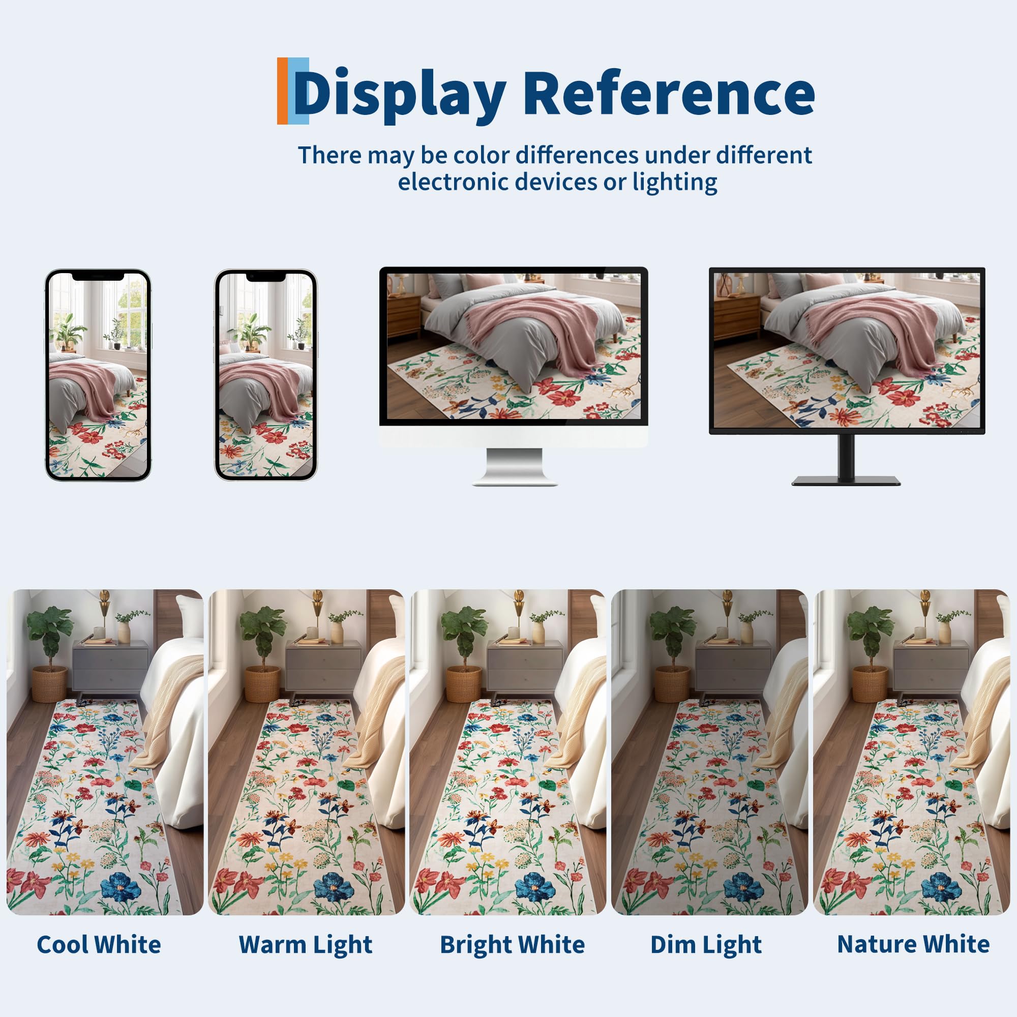 Garvee 8x10 Floral Area Rugs Washable, Non Slip Low Pile Boho Indoor Rug, Soft Vintage Carpet for Living Room, Bedroom, Dining Room, Beige - Image 5