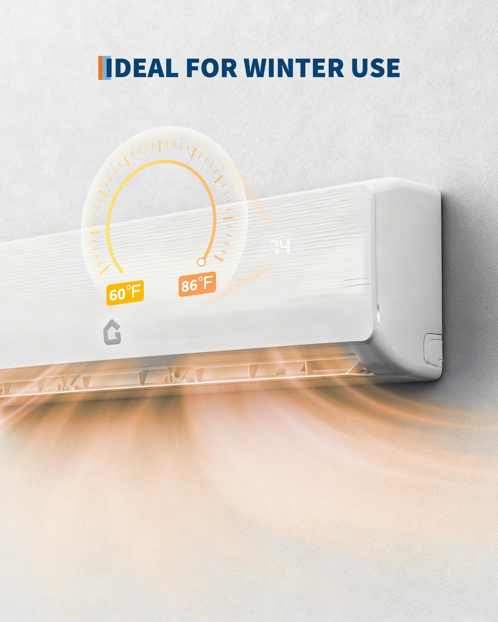 Garvee 9000 BTU Mini Split Air Conditioner,19 SEER2 Ductless Inverter AC w/ 115V, Cool Up to 450 Sq. Ft with Heat Pump System,White - Image 5