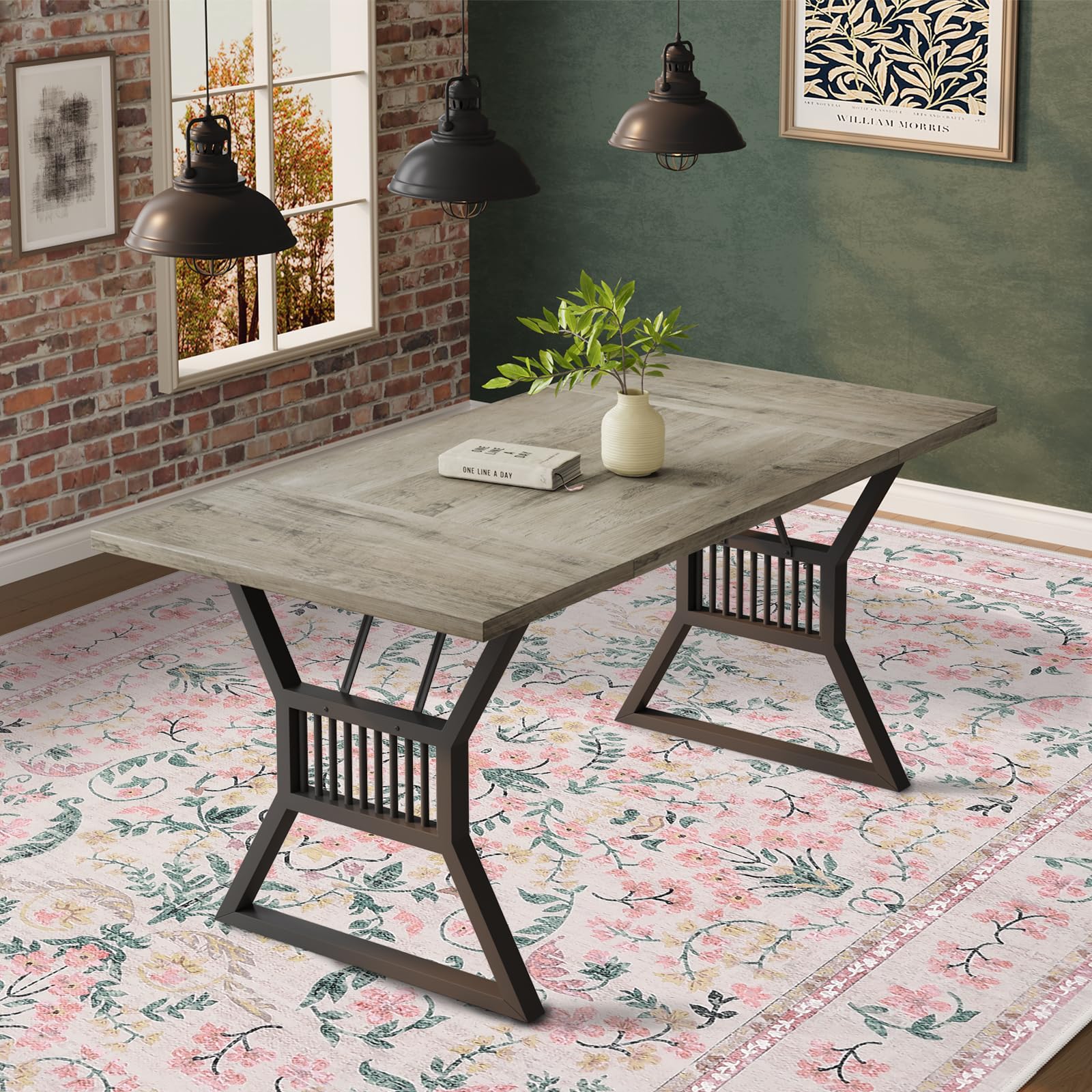 Garvee Area Rug 8x10 for Living Room, Washable Non Slip Low Pile Rugs, Floral Soft Carpet for Living Room, Bedroom, Dining Room, Pink - Image 7