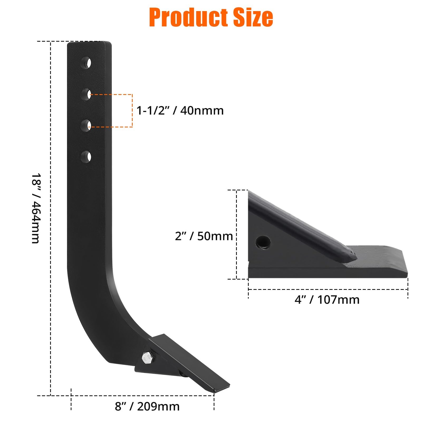 GARVEE Box Blade for Tractor, 18 in Ripper Shanks for Box Blade, Box Blade Shank with 4 Holes, Ripper Point/Scarifier Tooth for Box Blade Shank for Replacement, Digging, Plowing (5 Pieces) - Image 5