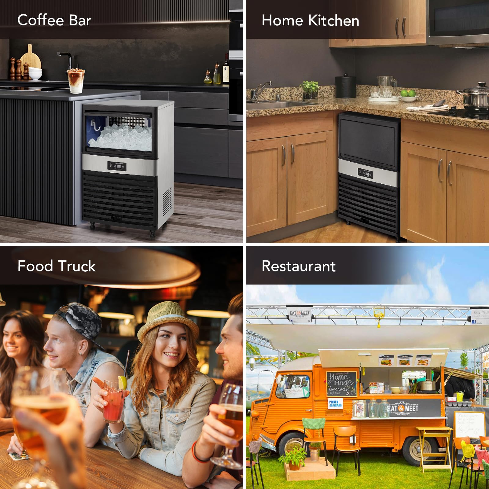 Garvee Commercial Ice Maker Machine 160 LBS/24H, Under-Counter Ice Machine, 60 Ice Cube with 44 LBS Ice Storage Capacity, Freestanding Ice Maker - Image 7