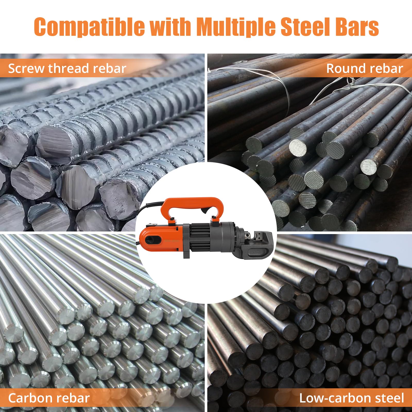 Garvee Electric Hydraulic Rebar Cutter, 1350W 110V, Cutting up to 7/8 in #7 4-22 mm Rebar, Steel, with Blades, Cutting Speed 3.5-4.0S, Concrete Construction Tools Heavy Duty (1350W RC-22) - Image 5