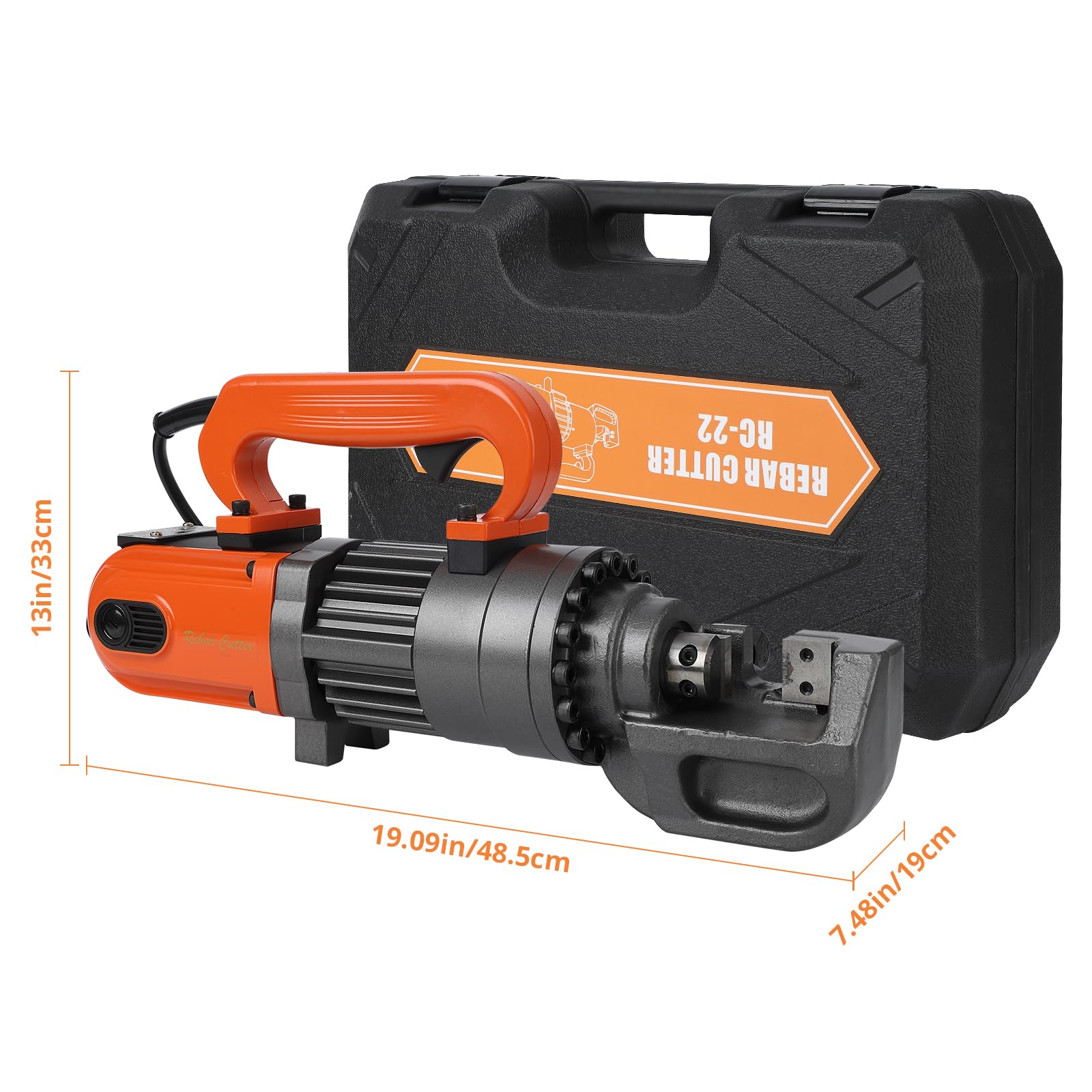 Garvee Electric Hydraulic Rebar Cutter, 1350W 110V, Cutting up to 7/8 in #7 4-22 mm Rebar, Steel, with Blades, Cutting Speed 3.5-4.0S, Concrete Construction Tools Heavy Duty (1350W RC-22) - Image 7