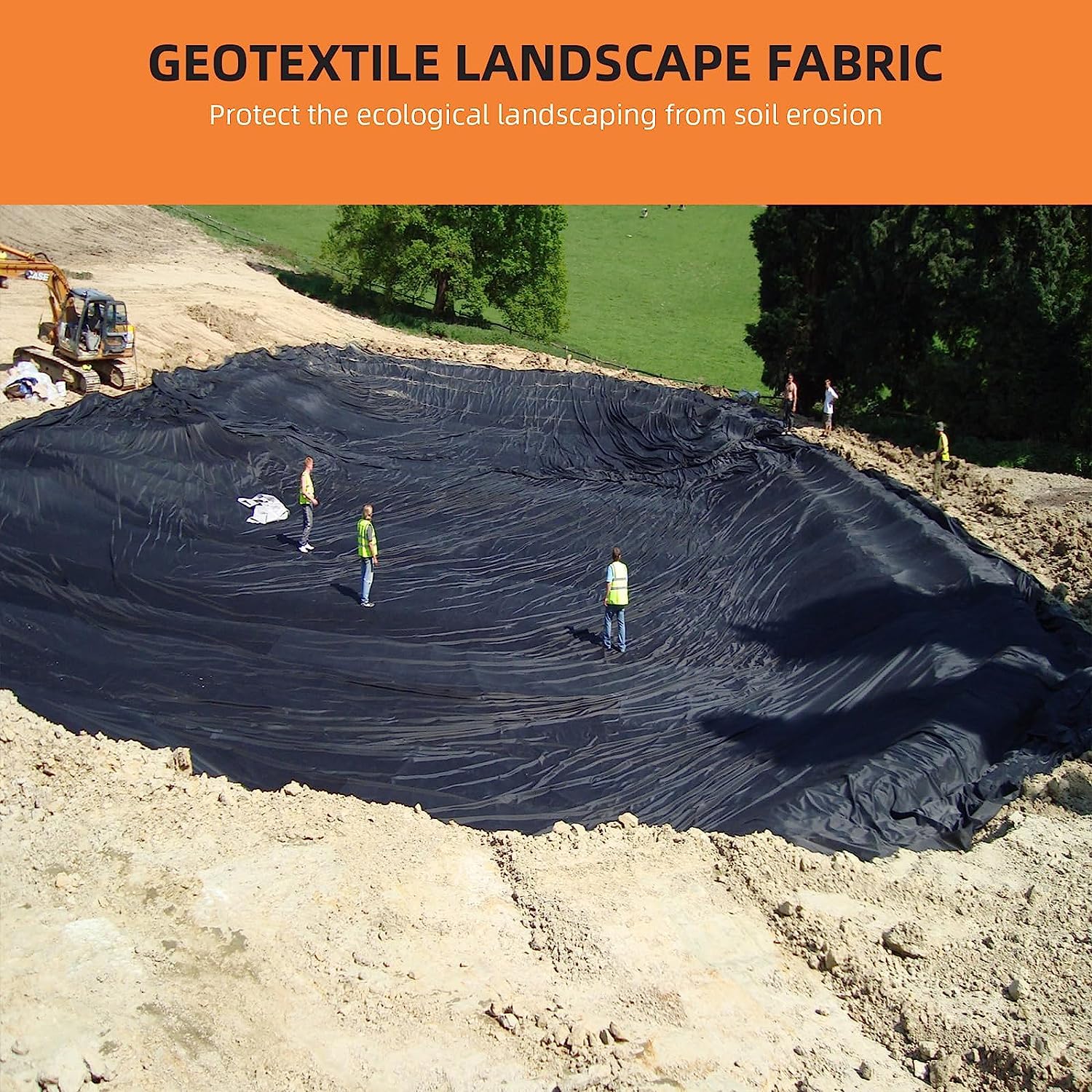 Garvee Geotextile Landscape, 6 ft x 50 ft & 6 oz Geotextile Fabric, PP Drainage 350N Tensile Strength & 440N Load Capacity, for Driveway & Road Stabilizationr, Erosion Control, French Drains - Image 4