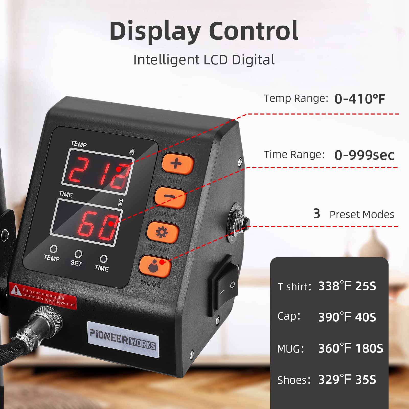 Garvee Heat Press Machine 12 x 15 in 9 in 1 Heat Press 800W Sublimation Machine 360° Rotation Swing Away Shirt Printing Machine Dual-Tube Heating for DIY T-Shirt, Hat, Mug, Plate - Image 4