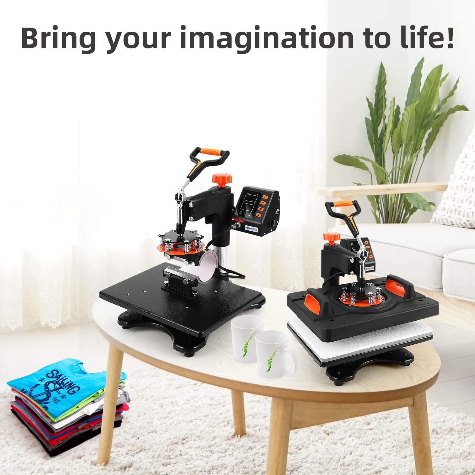Garvee Heat Press Machine 12 x 15 in 9 in 1 Heat Press 800W Sublimation Machine 360° Rotation Swing Away Shirt Printing Machine Dual-Tube Heating for DIY T-Shirt, Hat, Mug, Plate - Image 7