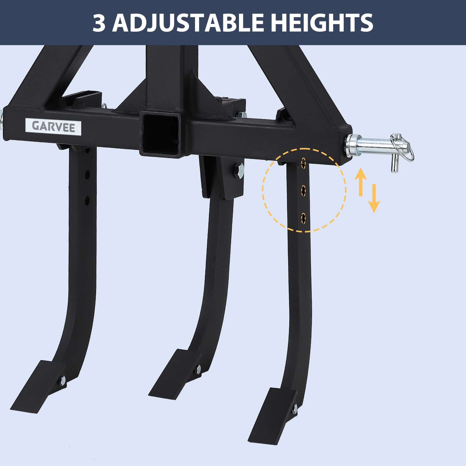 Garvee Middle Buster for CAT 0& 1, 3-Point Quick Hitch Tractors with 3 Adjustable & Replaceable Ripper Shanks, Upgraded Heavy Duty Steel Furrowing Plow - Image 6