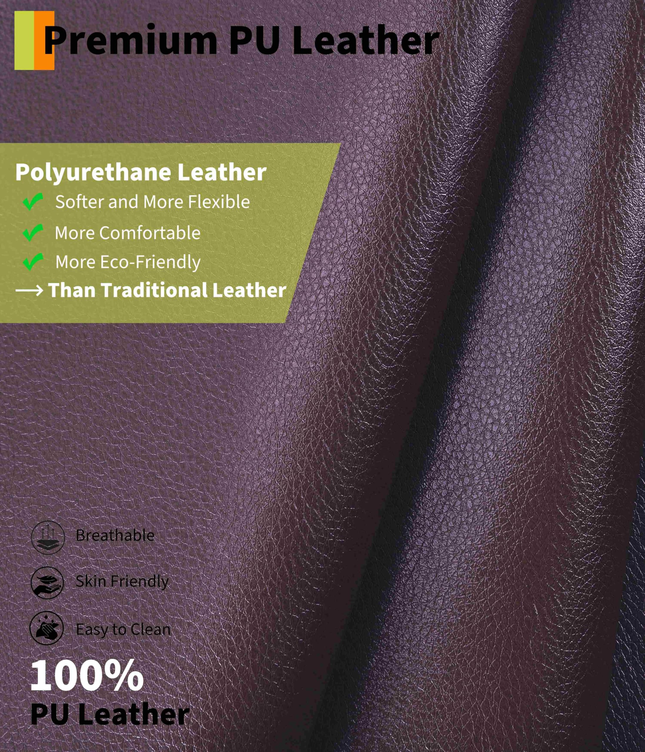 Garvee Oversized Recliner Chair - PU Leather Manual Recliner for Adults, Comfy Reclining Chair with Overstuffed Arms and Back, Side Pocket, Single Sofa for Living Room, Bedroom - Image 5