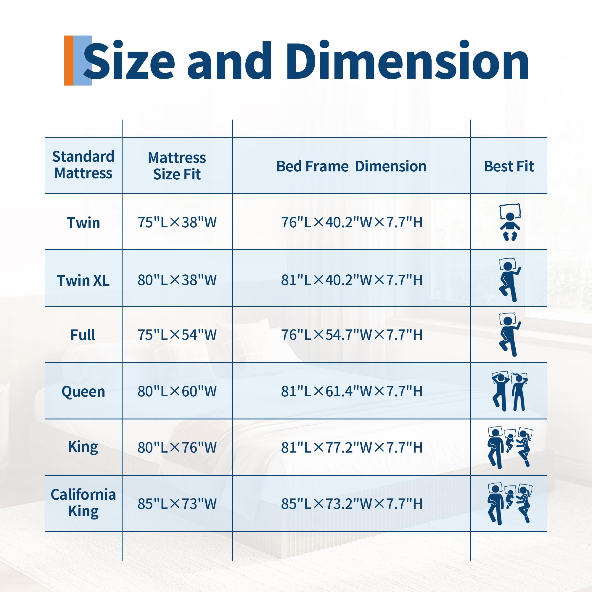 Garvee Queen Bed Frame, Wood Platform Bed with Fluted Design, Low Profile BedFrame, Minimalist Bed Base with Noise-Free, Easy Assembly, No Box Spring Needed, Natural - Image 6