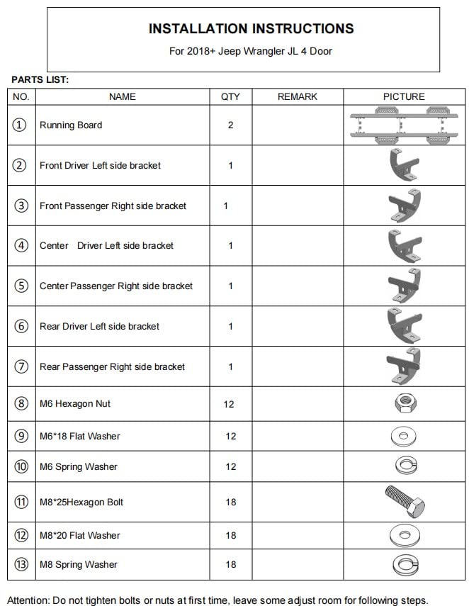 Garvee Running Boards, Nerf Bars, Side Steps Compatible for 2018-2023 Jeep Wrangler JL 4-Door Black (Excl JK Model) - Image 5