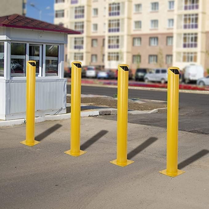 Garvee Safety Bollard 2 Packs 36 in Height Bollard Post, 4.5 in Diameter, Yellow Safety Steel Bollard Post with 8 Anchor Bolts, for Traffic Control, Driveway Barrier, Parking Pole - Image 7