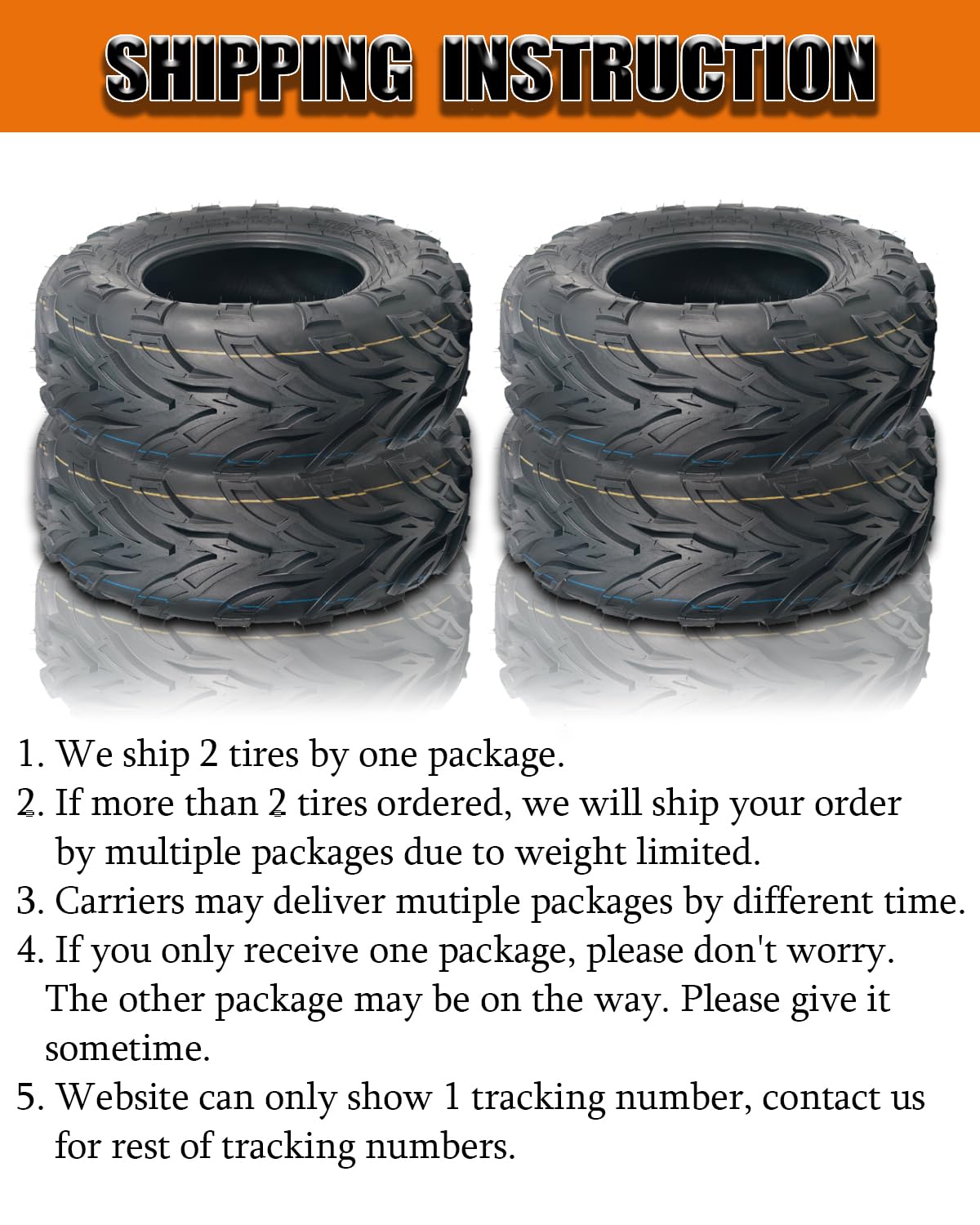 Garvee Set of 2 21x7-10 ATV Tires, 4PR Durable Tubeless, 21x7x10 Quad All Terrain Go Kart UTV Off Road Tires, Heavy-Duty Deep Tread for Trail, Sand, Mud & Track - Image 8