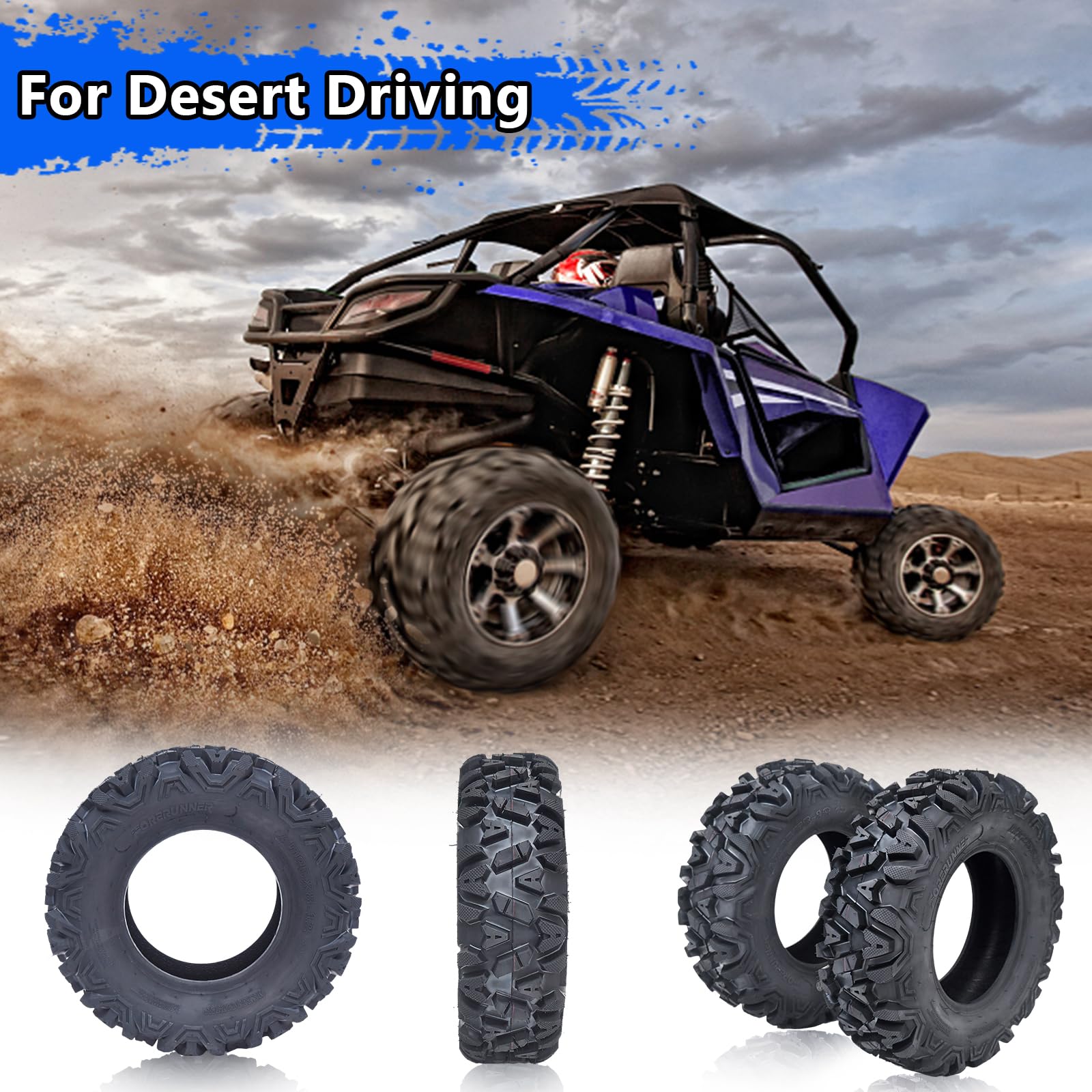 Garvee Set of 2 Garvee ATV Trail Tires 25x8-12/6PR Knobby Sport Tires, Tubeless, AT25x8-12-6PR TL KNIGHT - Image 6