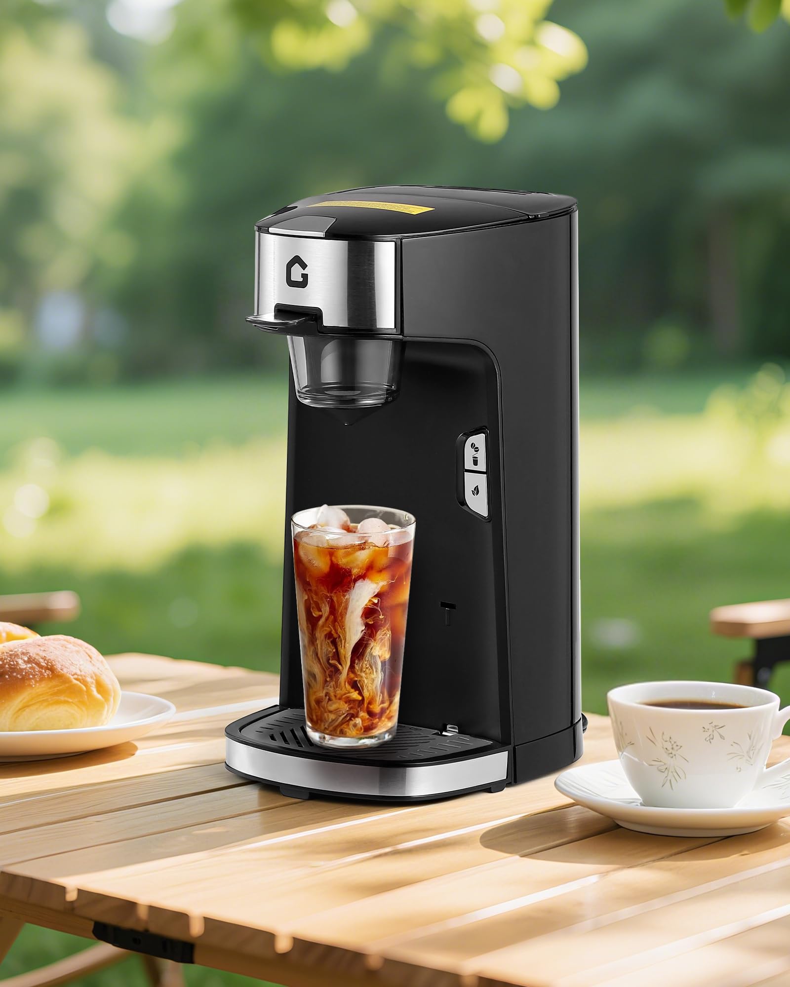 Garvee Single Serve Coffee Maker, Single Cup Small Coffee Machine with 18.6 oz Water Tank for Capsule, Ground & Tea, Portable Coffee Maker for Home Office RV Camping, Auto Shut Off, Adjustable Tray - Image 5