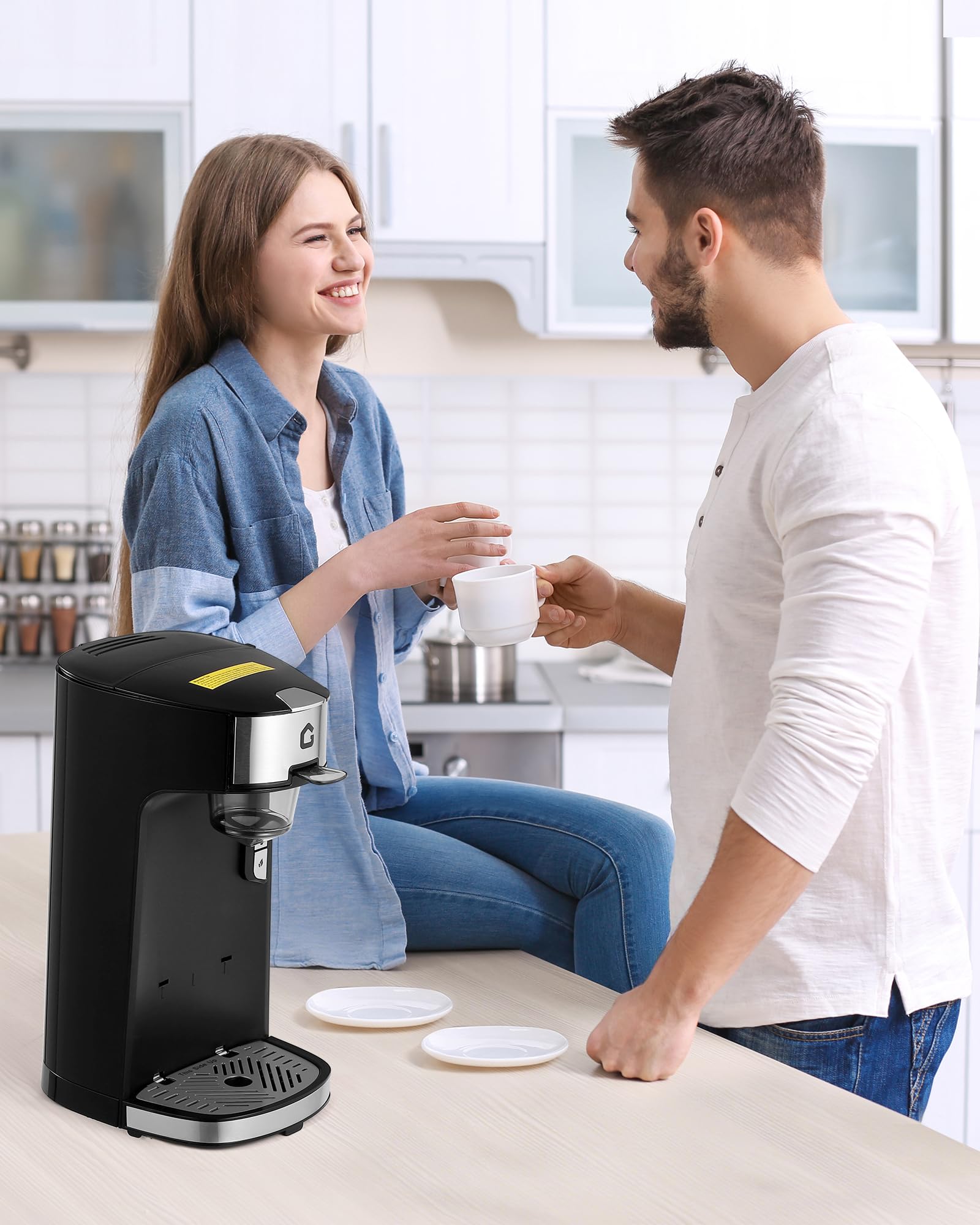 Garvee Single Serve Coffee Maker, Single Cup Small Coffee Machine with 18.6 oz Water Tank for Capsule, Ground & Tea, Portable Coffee Maker for Home Office RV Camping, Auto Shut Off, Adjustable Tray - Image 7