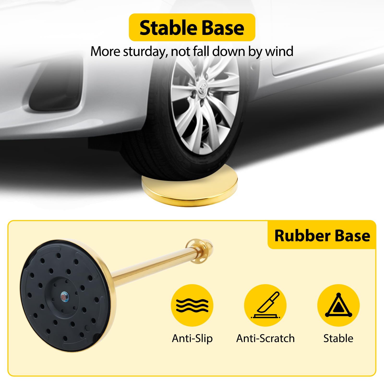 GARVEE Velvet Ropes and Posts, Crowd Control Barriers, 4 Red Velvet Rope 5 ft, 6 Pcs 38 in Gold Stanchion Post with Ball Top for Red Carpet, Theaters, Parties, Wedding, Exhibition - Image 5